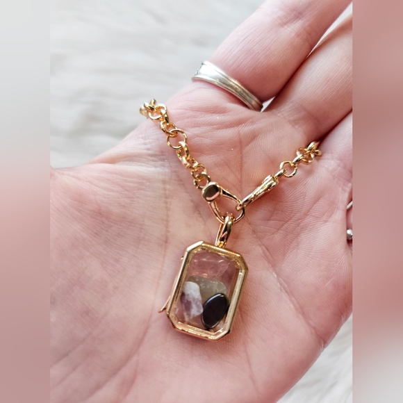 Gemstone Locket Necklace - Picture 2 of 4